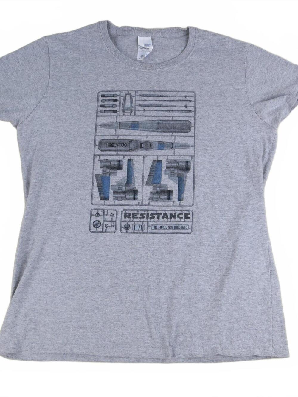 Gray Resistance T-70 X-Wing Model Kit Graphic T-Shirt Size L